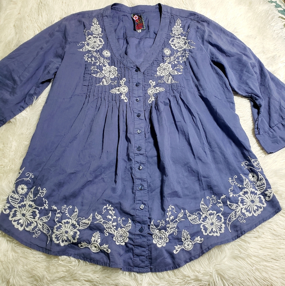 Johnny Was button up blouse